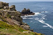 Land's End, the most westerly point in England, in May 2021.