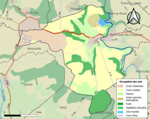 Kolorowa mapa przedstawiająca użytkowanie gruntów.