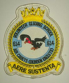 614 Volunteer Gliding School badge, when it was based at RAF Debden. 614 VGS in its current guise is based at MDP Wethersfield, Essex. 614 VGS Crest.jpg