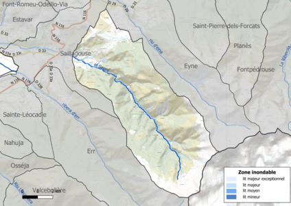 Carte des zones inondables.