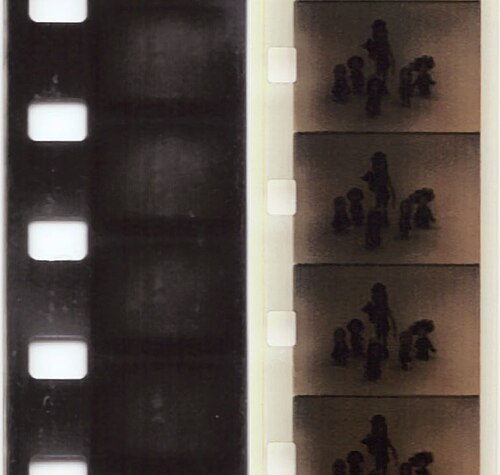 Perforations on Standard (left) and Super (right) 8 mm film