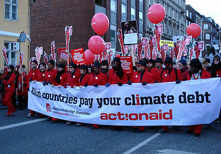 Copenhagen Climate Summit in 2009 - Action Aid demonstration