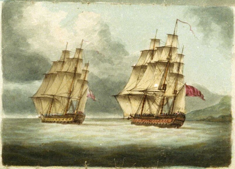 File:Action between 'Leander' and French two-decker 'Genereux', 18 Aug 1798 RMG PW5593 (cropped).tiff