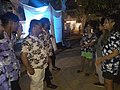 Actors wait to get on stage. Traditional Goan Konkani play, from the zomnivoilo fell (stageless play), staged in Panjim, Goa in Feb 2023 09