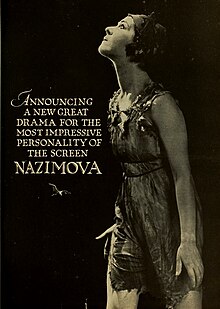 Nazimova pictured in an ad for a film