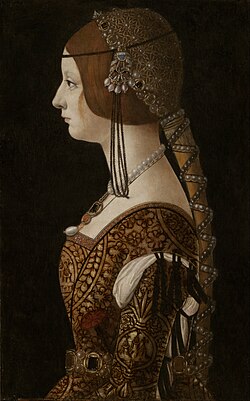 Бианка Мария на портрет от Джовани Амброджо де Предис (1493)