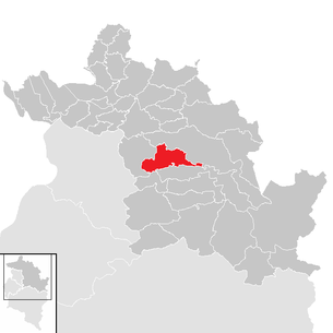 Localisation de la commune d'Andelsbuch dans l'arrondissement de Bregenz (carte cliquable)