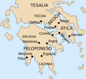 Mapa de la Antigua Grecia.