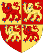 The coat of arms of Llywelyn were:Quarterly Or and Gules, four lions passant guardant counter charged, armed and langued Azur, later the arms of his son, Dafydd ap Llywelyn, and grandson, Llywelyn ap Gruffudd, and subsequently of the Gwynedd realm. Arms of Llywelyn.svg