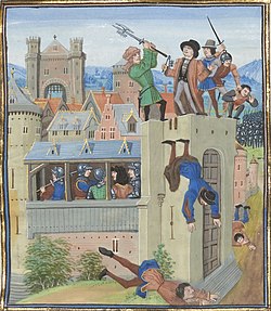 The assassination of Etienne Marcel in 1358 by Jean Froissard Assassinat Etienne Marcel.jpg