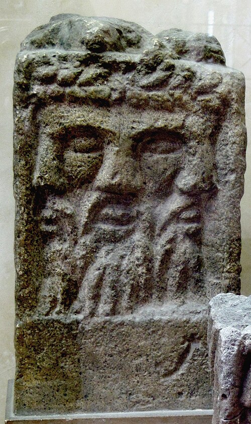 Altar depicting a tricephalic god identified as Lugus
