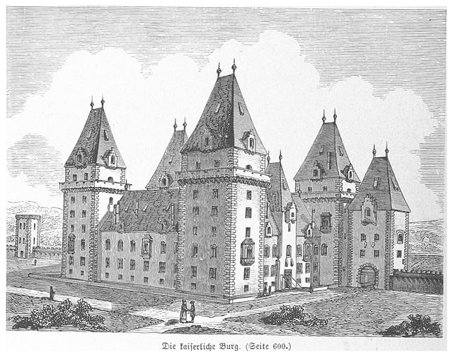 Reconstructive drawing of the appearance of the castle until the 16th century