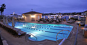 The Balboa Bay Resort Bayside Members Pool area, Newport Beach CA.