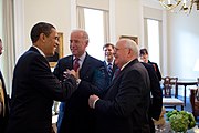 Barack Obama & Joe Biden with Mikhail Gorbachev 3-20