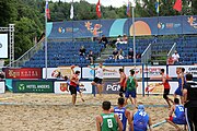 Deutsch: Beachhandball Europameisterschaften 2019 (Beach handball Euro); Tag 5: 6. Juli 2019 – Männer, Halbfinale, Dänemark-Ungarn 2:0 (19:16, 22:18) English: Beach handball Euro; Day 5: 6 July 2019 – Semifinal Men – Denmark-Ukraie 2:0 (19:16, 22:18)