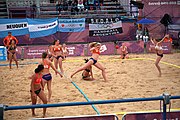 Deutsch: Beachhandball bei den Olympischen Jugendspielen 2018; Tag 5, 10. November 2018; Mädchen, Hauptrunde - Chinese Taipei (Taiwan)-Niederlande 1:2 English: Beach handball at the 2018 Summer Youth Olympics at 11 October 2018 – Girls Main Round – Chinese Taipei (Taiwan)-Netherlands 1:2