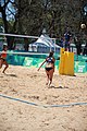 Deutsch: Beachvolleyball bei den Olympischen Jugendspielen 2018; Tag 8, 14. Oktober 2018; Mädchen, Achtelfinale – USA-Peru 2:0 (21–19/21–12) English: Beach volleyball at the 2018 Summer Youth Olympics at 14 October 2018 – Girls Round of 16 – USA-Peru 2:0 (21–19/21–12)