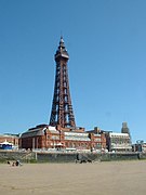 Blackpool Tower in North West England was inspired by the Eiffel Tower, and is roughly half the height
