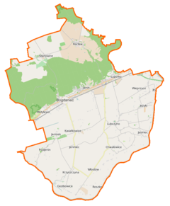 Mapa lokalizacyjna gminy Bogdaniec