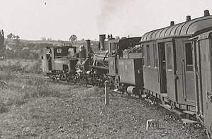 Train to Sarajevo at km 217. At the front a locomotive JDŽ 189, behind it a JDŽ 73.