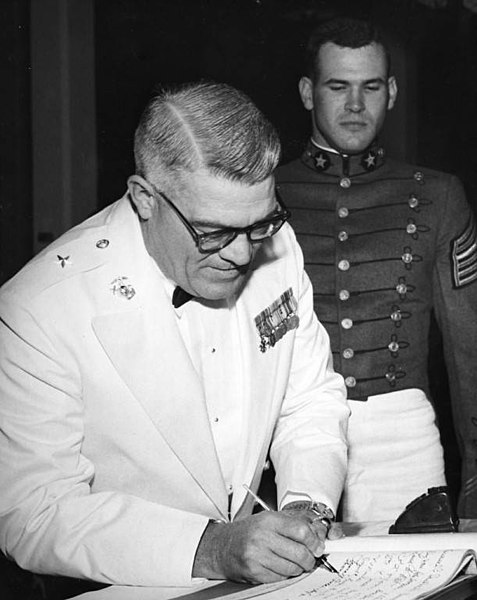 File:Brigadier General Thomas F Riley and Cadet Josiah Bunting 1963.jpg