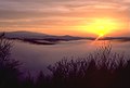 Sunset over Brocken seen from Scharfenstein