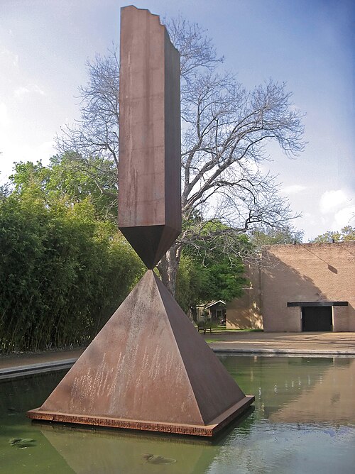 Broken Obelisk in front of the Rothko Chapel