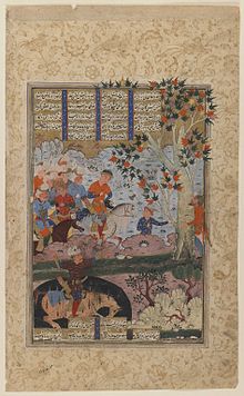 Brooklyn Museum - Folio from a "Shahnameh" The Death of Rustam and His Killing Shaghad.jpg