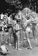 Nude children and partially nude adults at a German amusement park