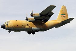 Onnettomuuskoneen kaltainen Iranin ilmavoimien C-130.