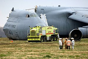 The Feres Doctrine prohibits by law, negligence claims by active duty military personnel against the United States Government. C-5 Galaxy crash 2006-04-03 F-0859C-018.jpg