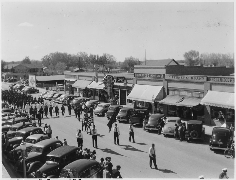 File:CCC Camp BR-7 Shone Project, Lovell, Wyoming, American Legion Color Guard, Deaver CCC Camp Parade, Lovell, Wyoming. - NARA - 293510.tif