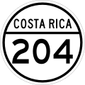 Roadshield of Costa Rica National Secondary Route 204