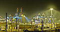 Container terminal at night (CT3), Bremerhaven