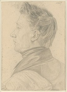 Cabeza de hombre de perfil izquierdo,[9]​ hacia 1827-1845, Hamburger Kunsthalle (Hamburgo)