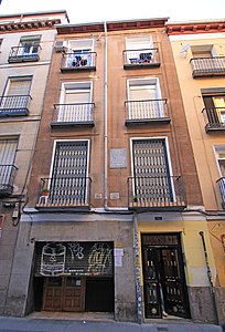 Casa en la calle Ballesta de Madrid, donde vivió Rosalía de 1856 a 1858.