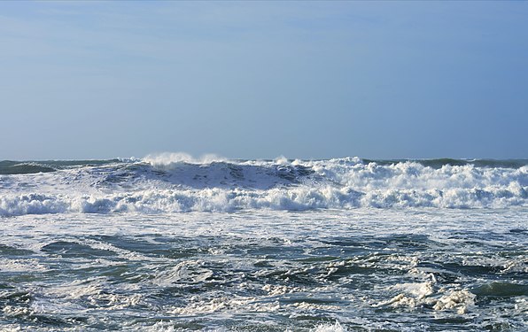 Winter sea at Costa da Caparica, Portugal