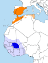 Aire de répartition de l'Engoulevent à collier roux