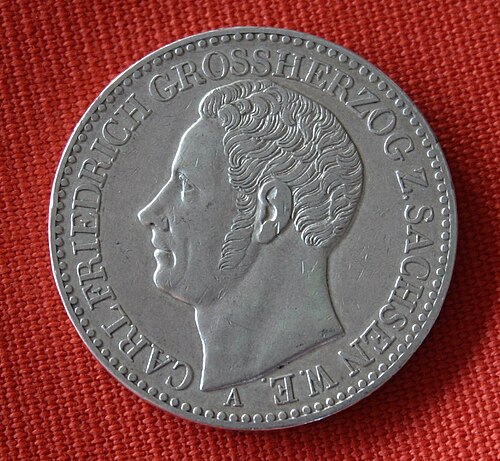 Obverse of a Charles Frederick thaler, 1841.