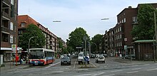 View from the street of Hammer Steindamm into Caspar-Voght-Straße