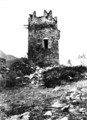 La torre del castello in una foto d'epoca