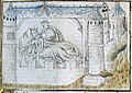 Bibliothèque municipale de Valenciennes, manuscrit 637, fo 32 ro, début du XVe siècle, par Perrin Remiet.