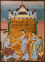 Cristo lavando os pés dos apóstolos Evengeliário de Otto III, século X