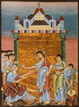 Laiminantis Kristus ir Šv. Petras su kitais apaštalais kojų plovimo istorijos epizode, Otono III evangelijoriaus iliustracija
