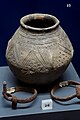 Anglo-Saxon cinerary urn from Darlington, County Durham in the Ashmolean Museum, Oxford, Oxfordshire.