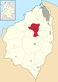 Location o the municipality an toun o Baranoa in the Depairtment o Atlántico.
