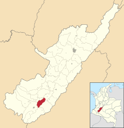 Vị trí của khu tự quản Timaná trong tỉnh Huila