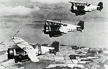 Three BF2C-1s of VB-5 from USS Ranger in 1934. Curtiss BF2C-1 Goshawk VB-5 NAN1-86.jpg