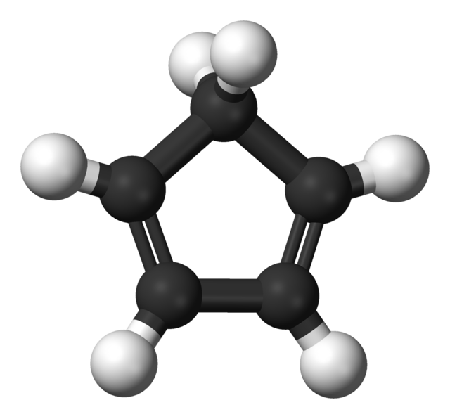 Ball and stick model of cyclopentadiene