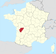 Lage des Departements Charente in Frankreich